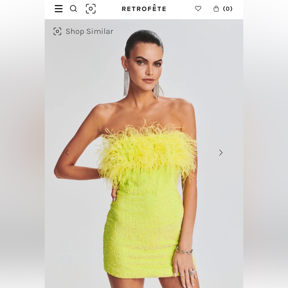 Retrofete TORIN SEQUIN FEATHER DRESS size XS